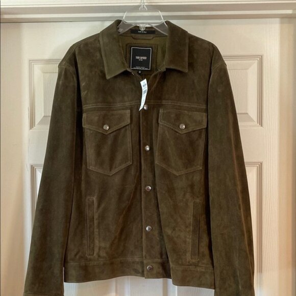 Todd Snyder Suede Dylan Olive Jacket Sz XL.  NWT - Picture 1 of 5